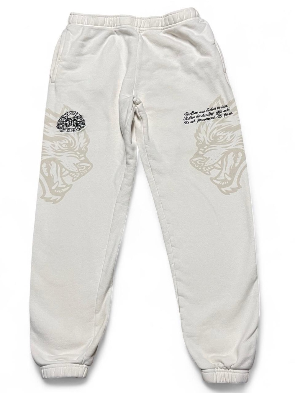 Darc Sport Men's White Fleece Jogger Pants Sz Small Graphic Print Elastic Waist